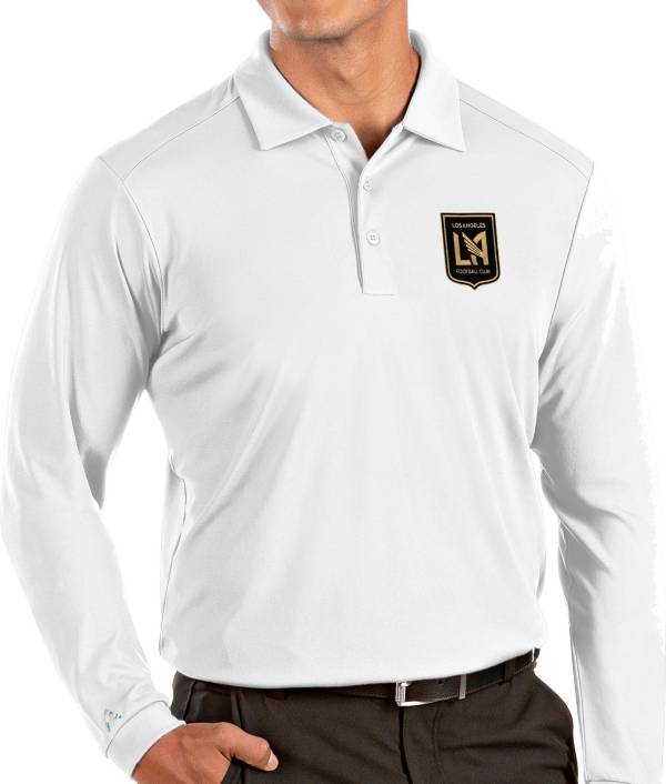 Antigua Men's Los Angeles FC White Tribute Long Sleeve Performance Polo