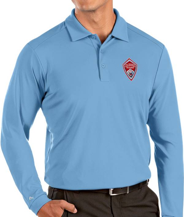 Antigua Men's Colorado Rapids Blue Tribute Long Sleeve Performance Polo