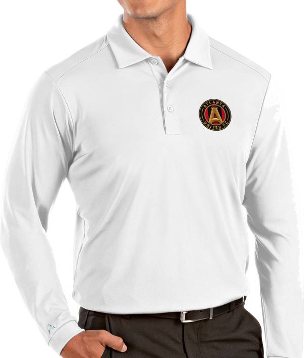 Antigua Men's Atlanta United White Tribute Long Sleeve Performance Polo