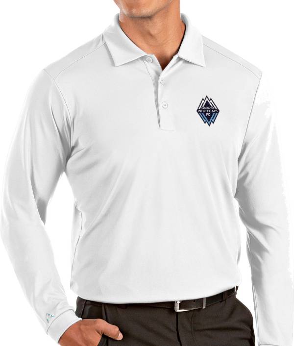 Antigua Men's Vancouver Whitecaps White Tribute Long Sleeve Performance Polo