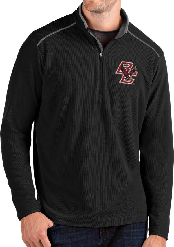 Antigua Men's Boston College Eagles Glacier Quarter-Zip Black Shirt