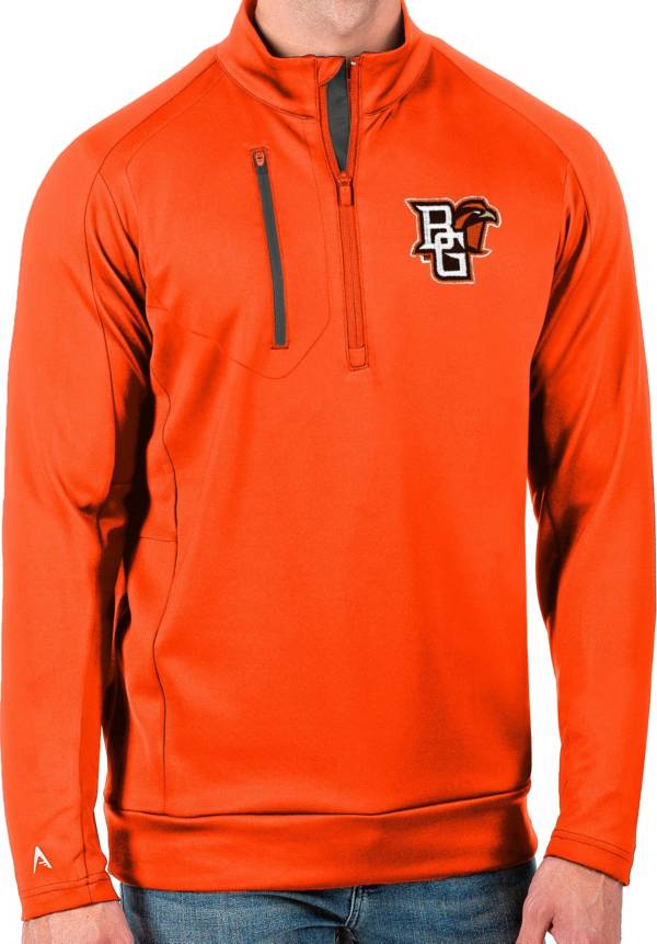 Youth Orange Bowling Green St. Falcons Team Logo Quarter-Zip