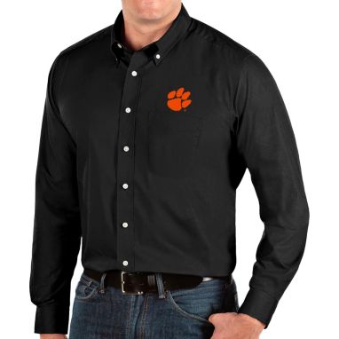 sorry, Antigua Men's Clemson Tigers Dynasty Long Sleeve Button-Down Black Shirt is currently out of stock