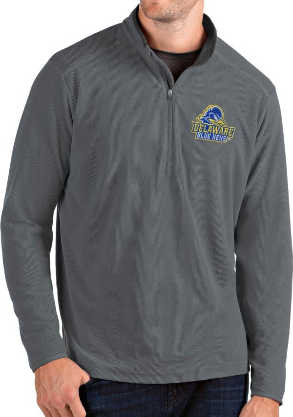 Antigua Men's Delaware Fightin' Blue Hens Grey Glacier Quarter-Zip Shirt