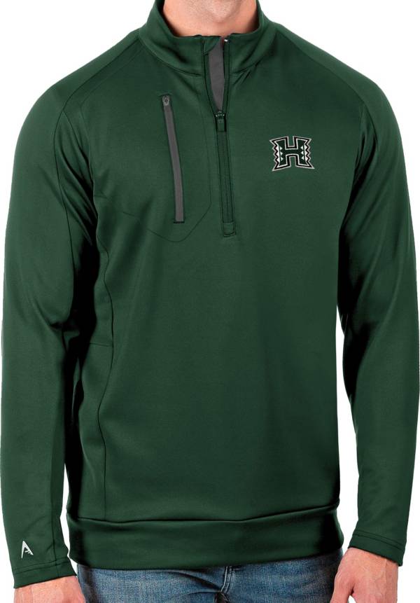 Antigua Men's Hawai'i Warriors Green Generation Half-Zip Pullover Shirt product image