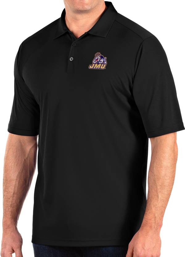 Antigua Men's James Madison Dukes Tribute Performance Black Polo