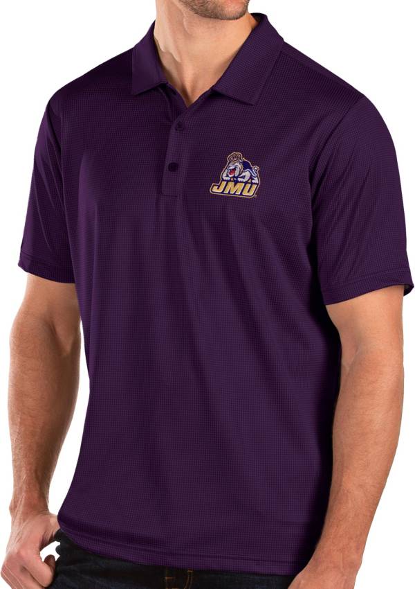 Antigua Men's James Madison Dukes Purple Balance Polo