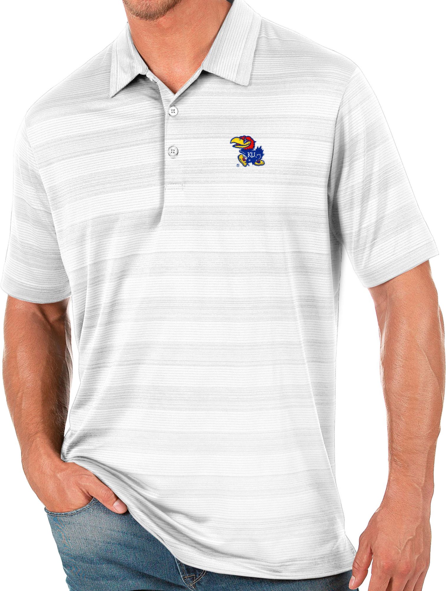 Antigua Men's Kansas Jayhawks Compass Polo