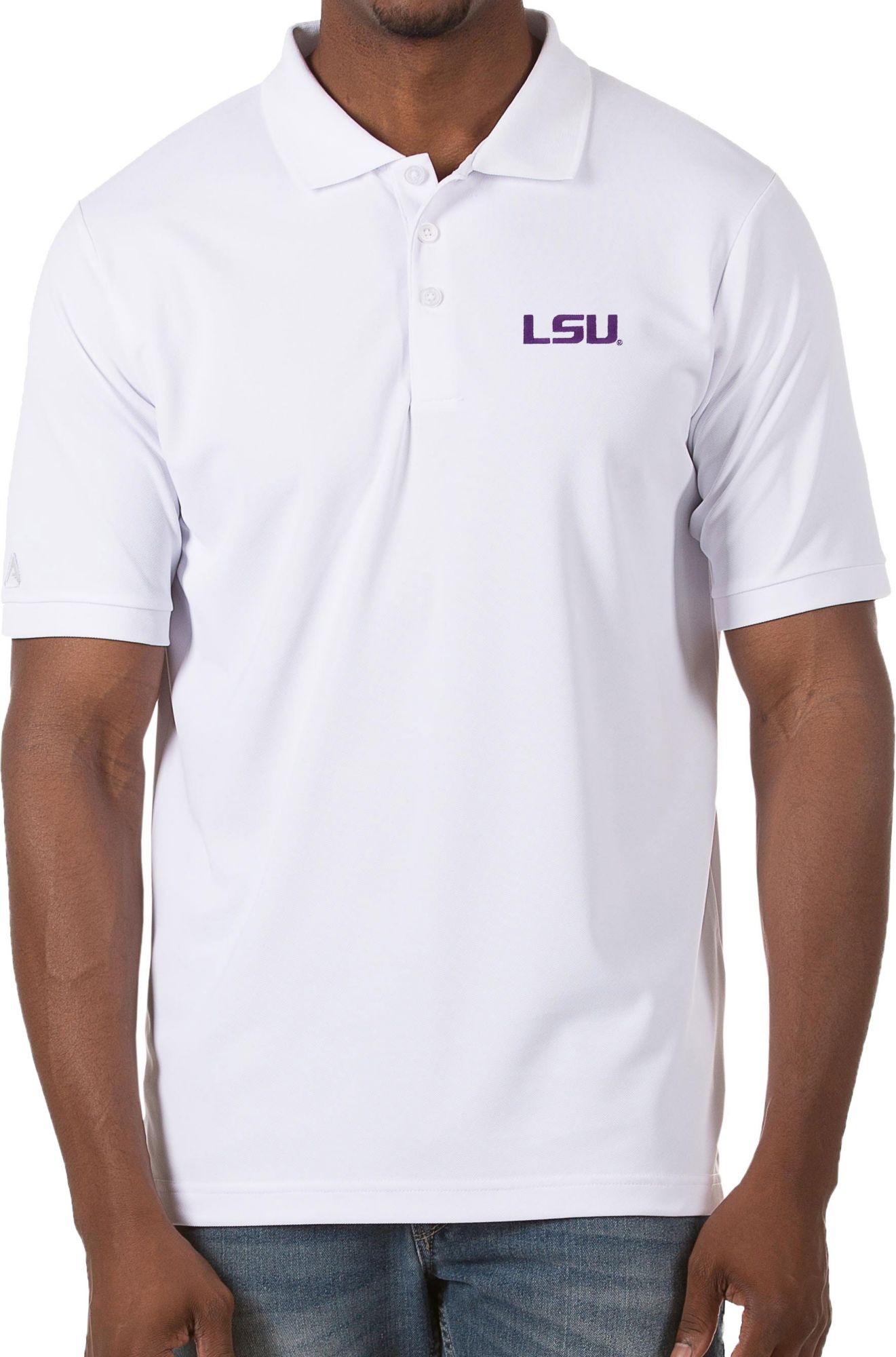 Antigua Men's LSU Tigers Legacy Pique White Polo