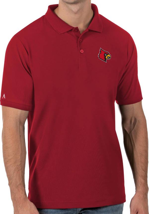 Men's Antigua Red Louisville Cardinals Legacy Pique Polo Size: Medium