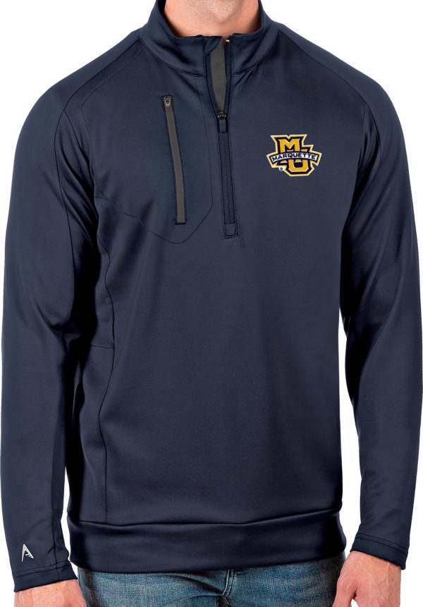 Antigua Men's Marquette Golden Eagles Blue Generation HalfZip Pullover