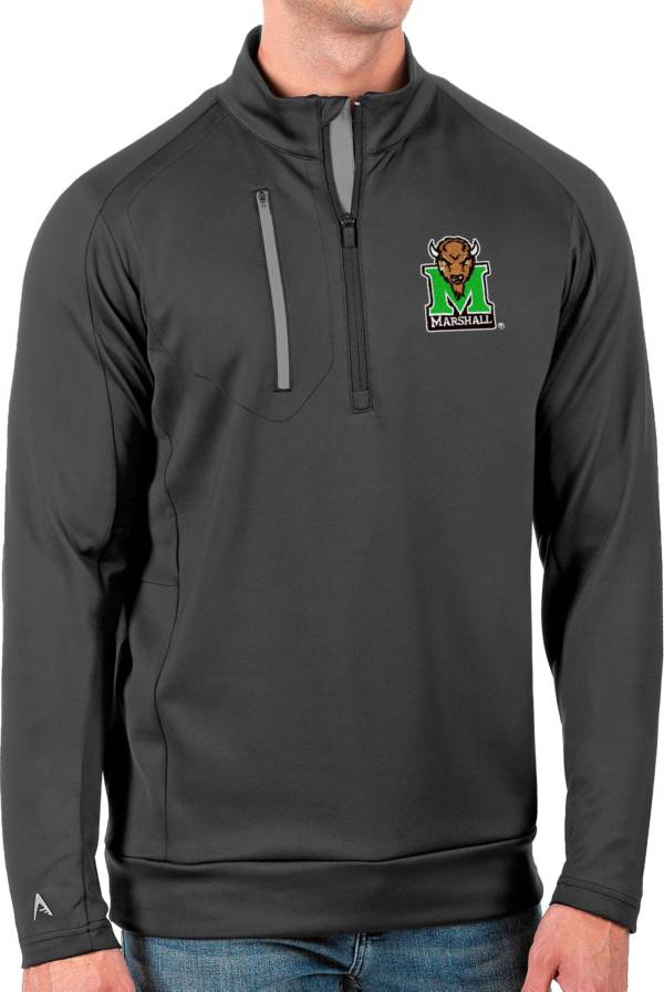 Antigua Men's Marshall Thundering Herd Grey Generation Half-Zip Pullover Shirt product image