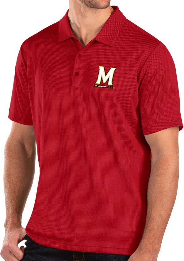 Antigua Men's Maryland Terrapins Red Balance Polo