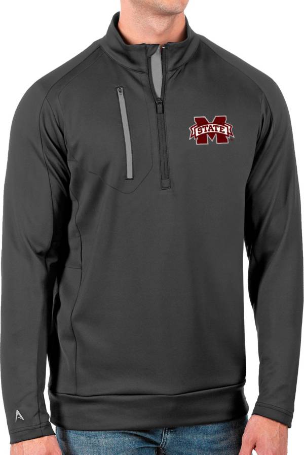 Antigua Men's Mississippi State Bulldogs Grey Generation Half-Zip Pullover Shirt product image