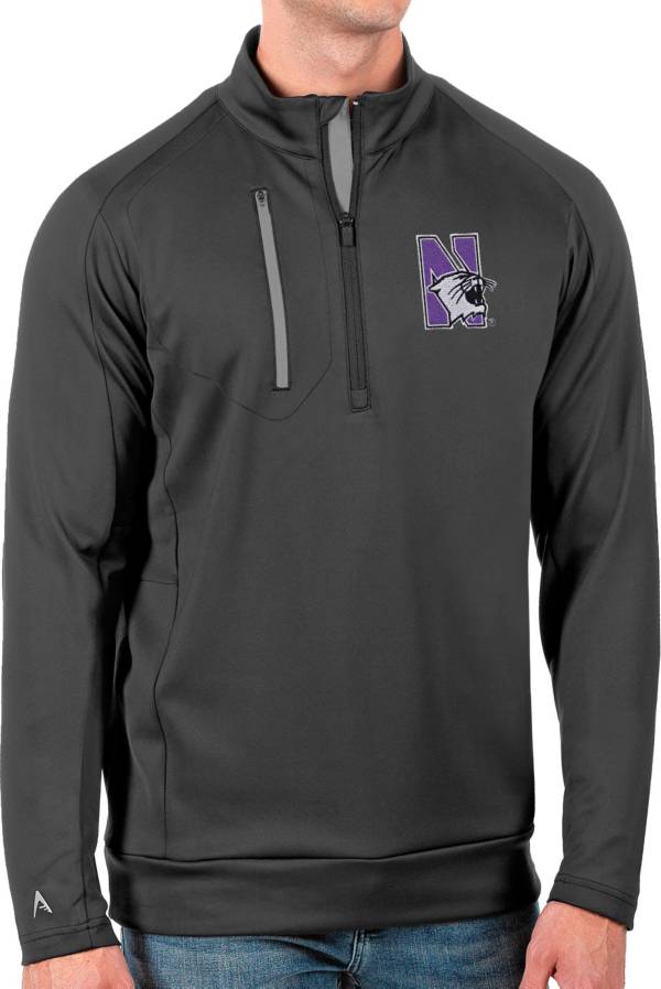Antigua Men&rsquo;s Northwestern Wildcats Grey Generation Half-Zip Pullover