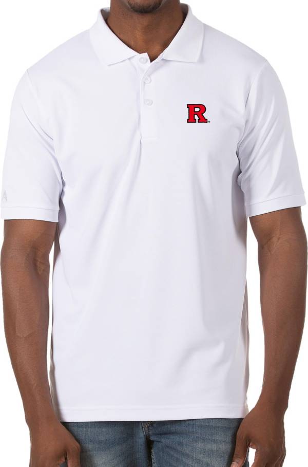 Antigua Men's Rutgers Scarlet Knights Legacy Pique White Polo product image