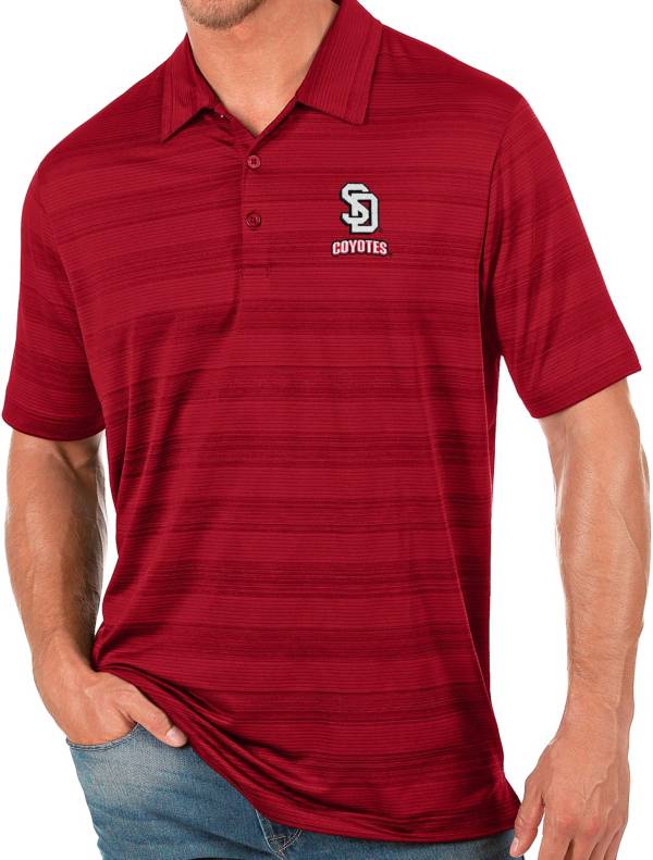 Antigua Men's South Dakota Coyotes Red Compass Polo product image