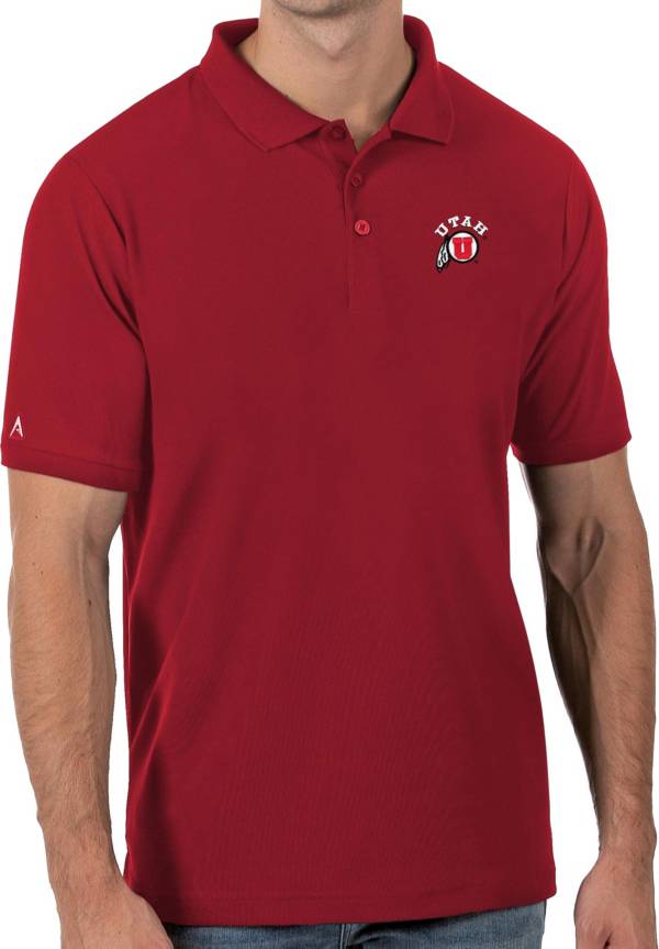 Antigua Men's Utah Utes Crimson Legacy Pique Polo product image
