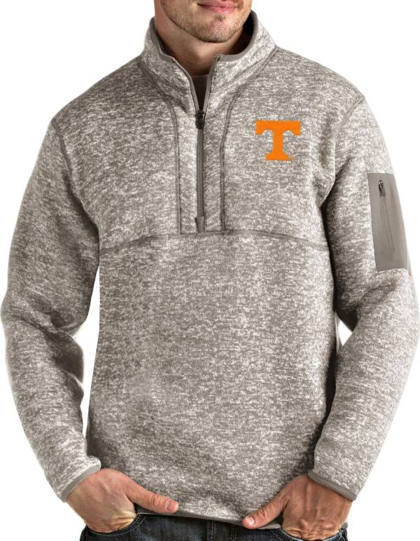 Antigua Men's Tennessee Volunteers Oatmeal Fortune Pullover Black Jacket product image