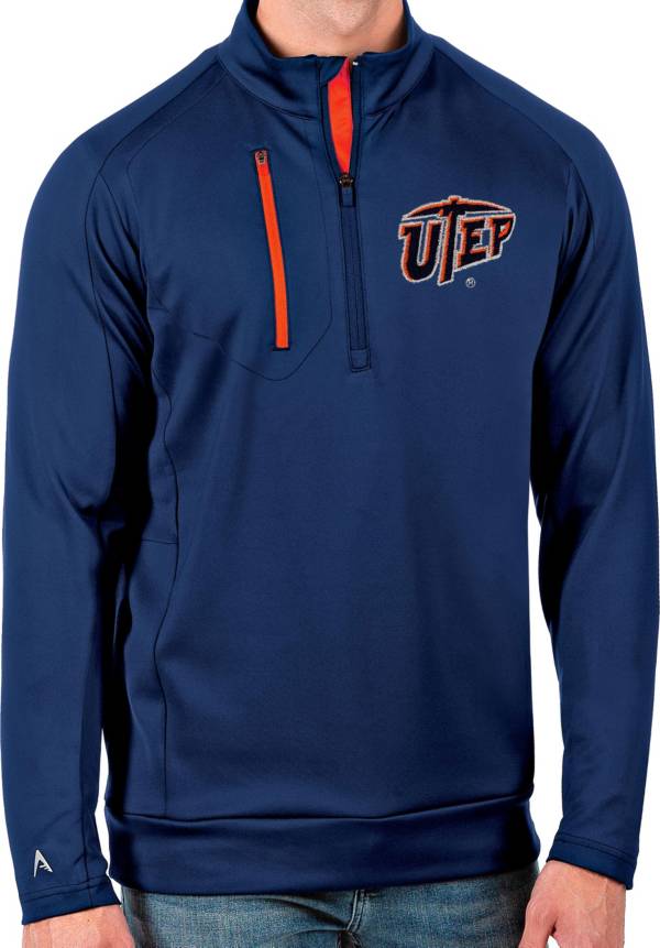 Antigua Men's UTEP Miners Navy Generation Half-Zip Pullover Shirt ...