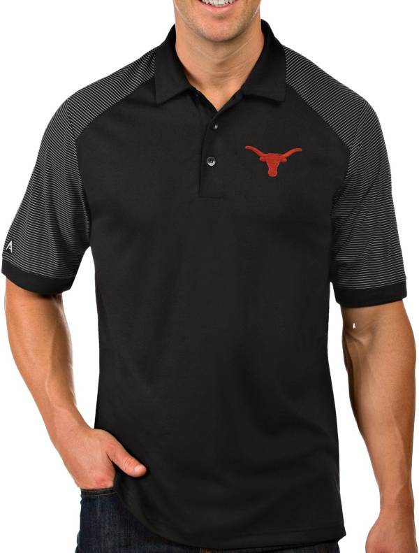 Antigua Men's Texas Longhorns Engage Performance Black Polo