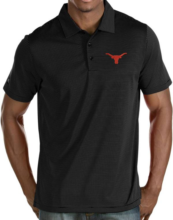 Antigua Men's Texas Longhorns Quest Performance Black Polo