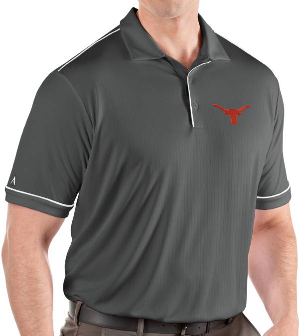 Antigua Men's Texas Longhorns Grey Salute Performance Polo