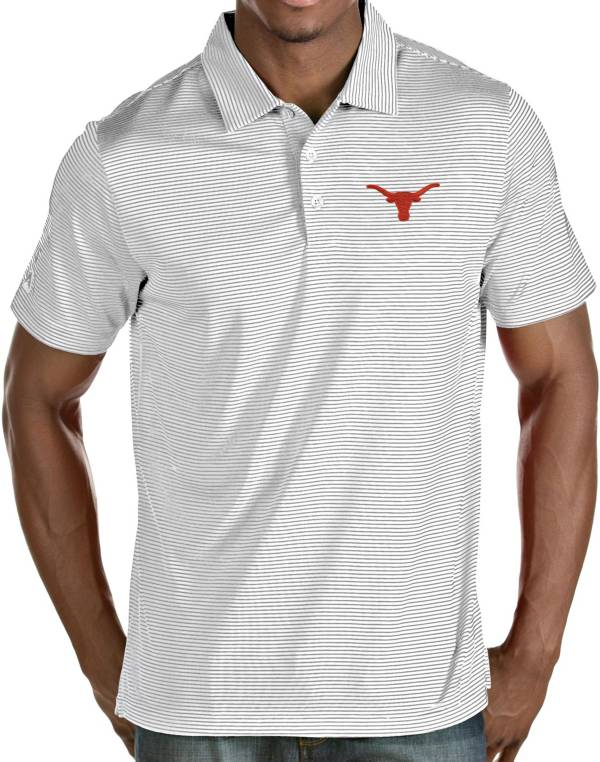 Antigua Men's Texas Longhorns Quest Performance White Polo