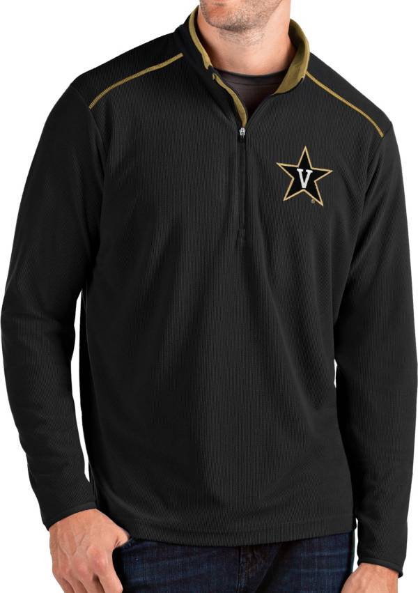 Antigua Men's Vanderbilt Commodores Glacier Quarter-Zip Black Shirt