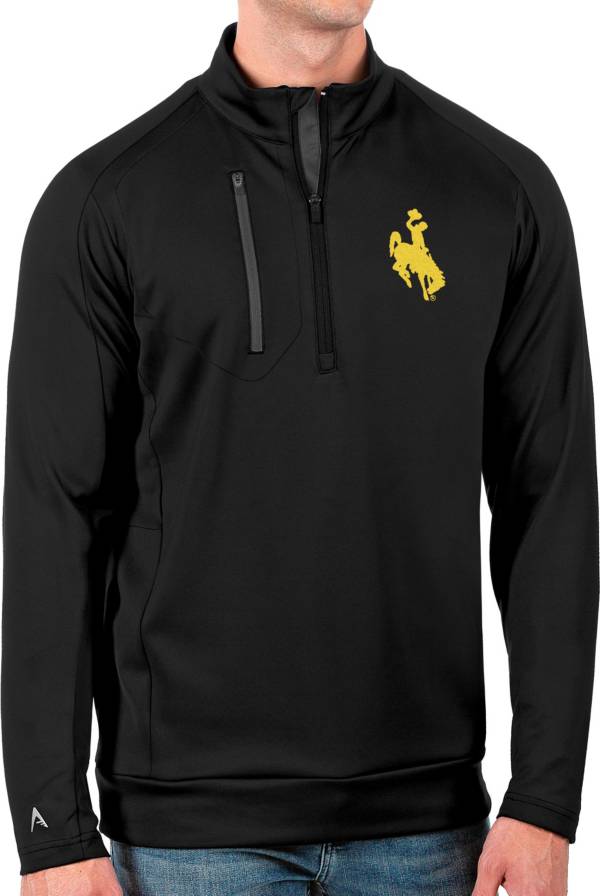 Antigua Men's Wyoming Cowboys Black Generation Half-Zip Pullover Shirt product image