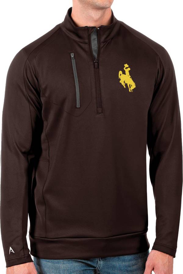 Antigua Men's Wyoming Cowboys Brown Generation Half-Zip Pullover Shirt product image