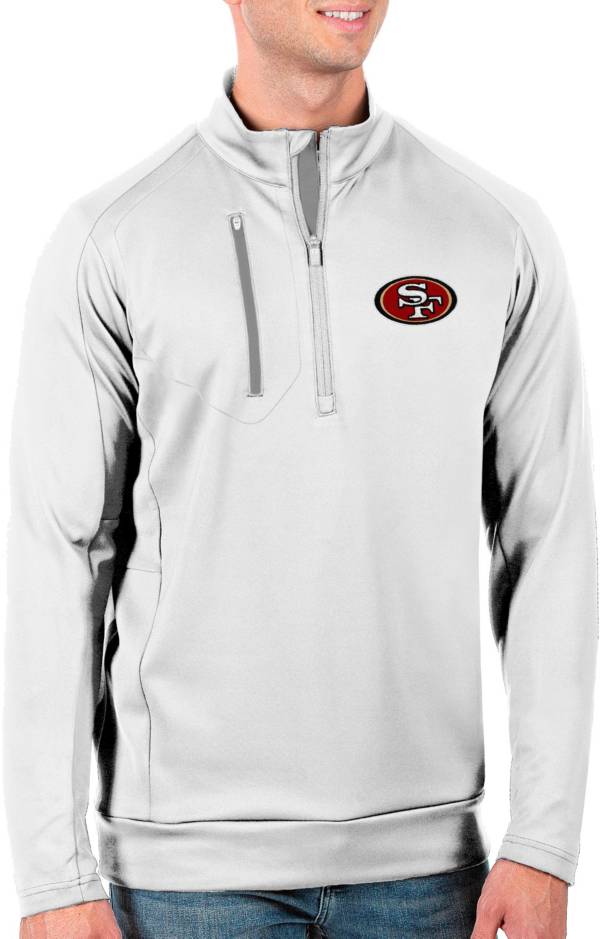 Women's Antigua White San Francisco 49ers Throwback Logo Generation Full-Zip Jacket