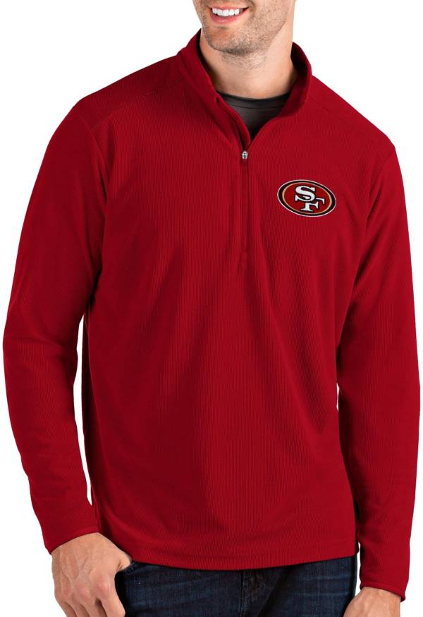 Antigua Men's San Francisco 49ers Glacier Red Quarter-Zip Pullover