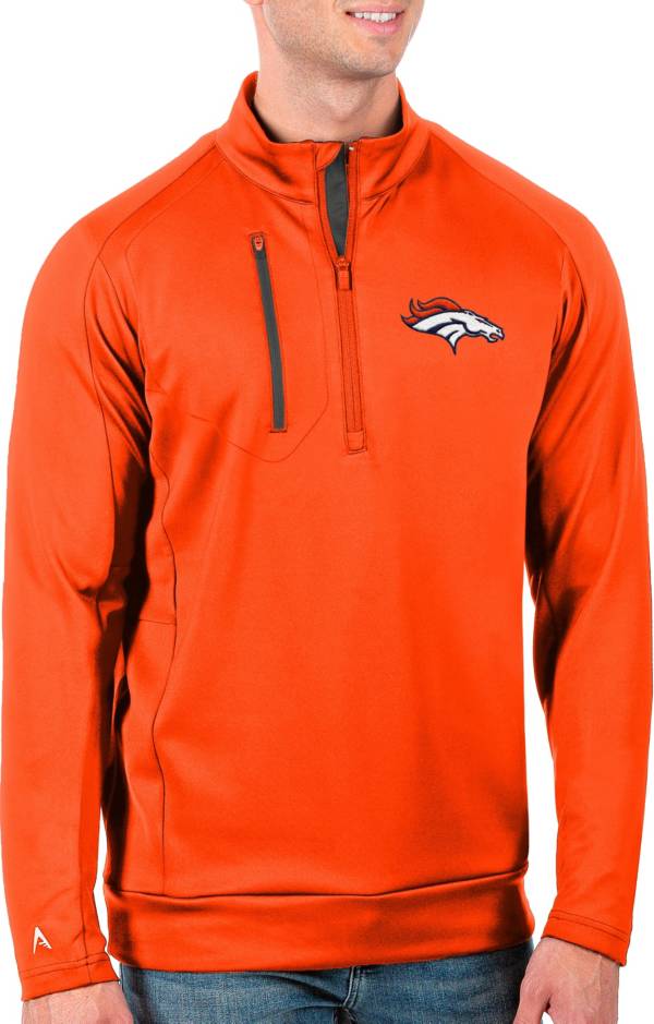 Antigua Men's Denver Broncos Orange Generation Half-Zip Pullover