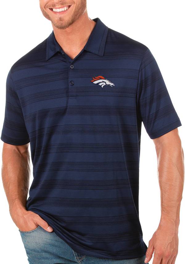 Men's Antigua White Denver Broncos Affluent Polo