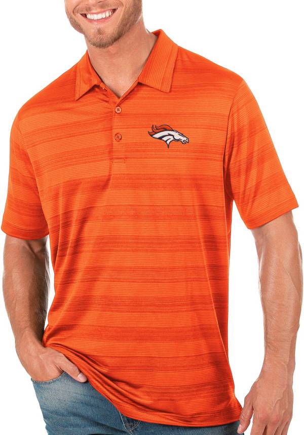 Men's Antigua Orange Denver Broncos Carry Long Sleeve Button-Up Shirt Size: Large