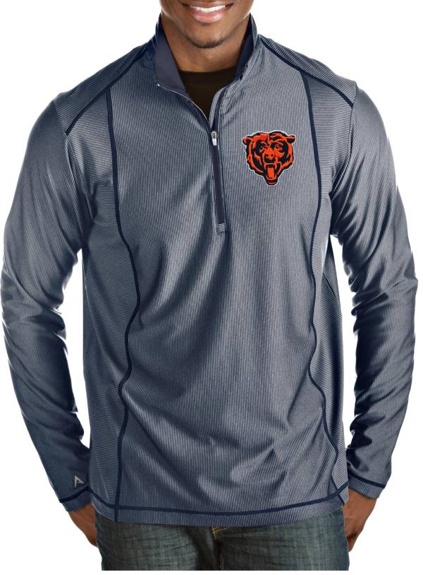 Antigua Men's Chicago Bears Navy Tempo Quarter-Zip Pullover