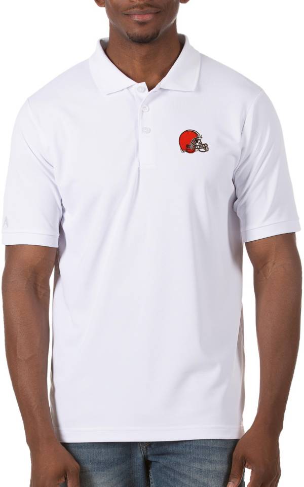 Antigua Men's Cleveland Browns Legacy Pique White Polo product image