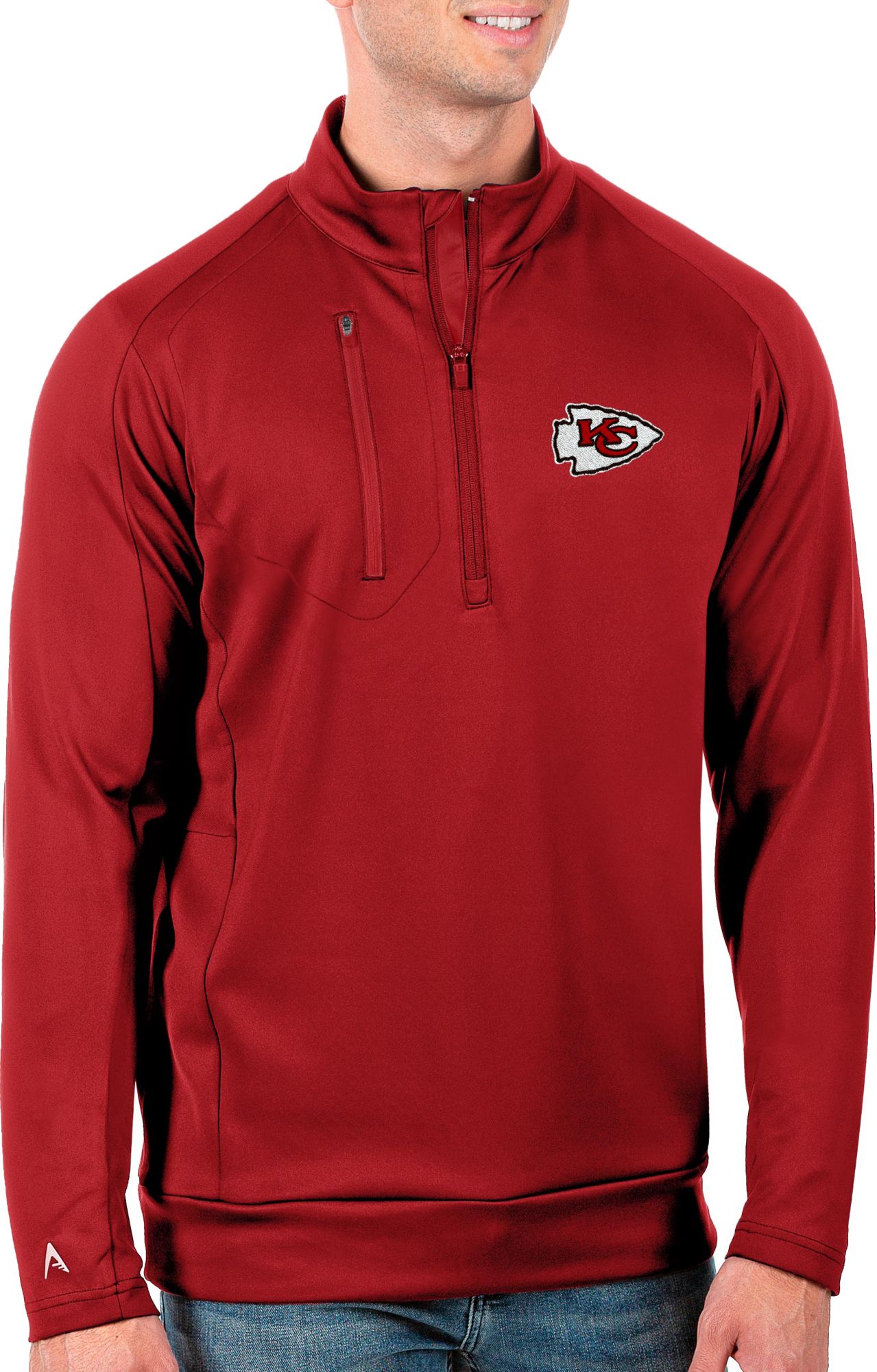 Antigua Men's Kansas City Chiefs Generation Half-Zip Pullover