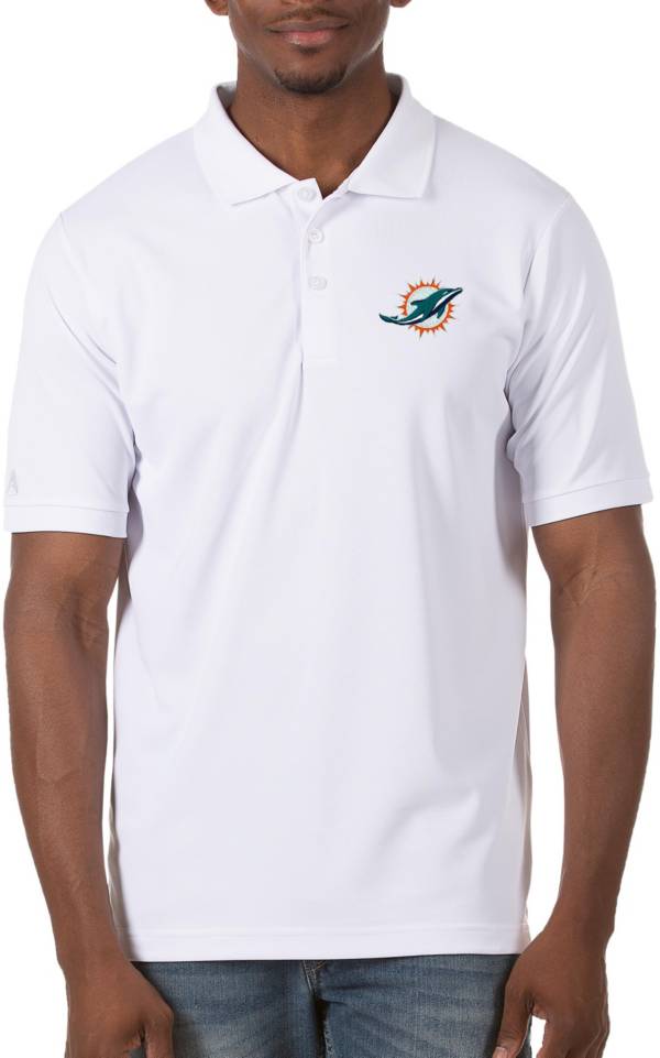 Antigua Men's Miami Dolphins Legacy Pique White Polo product image