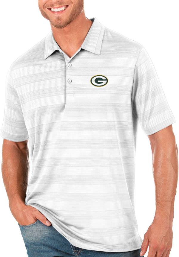 Antigua Men's Green Bay Packers Compass White Polo product image