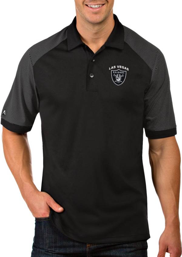 Antigua Men's Las Vegas Raiders Engage Performance Black Polo