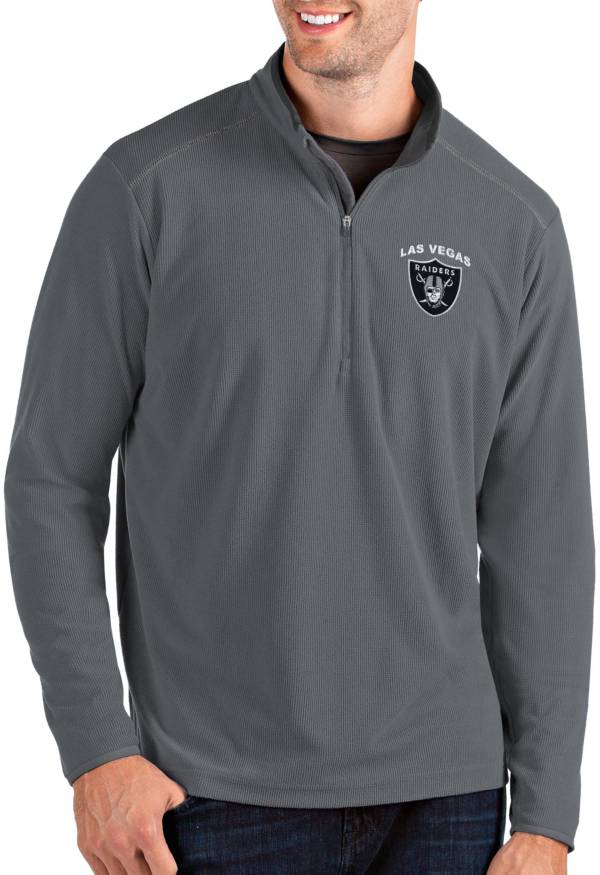 Antigua Men's Las Vegas Raiders Glacier Grey Quarter-Zip Pullover