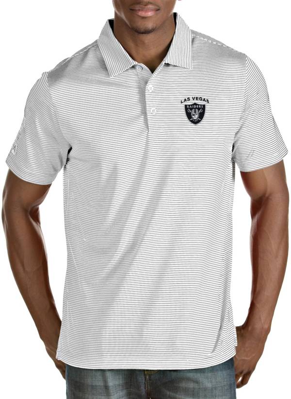 Antigua Men's Las Vegas Raiders Quest White Polo