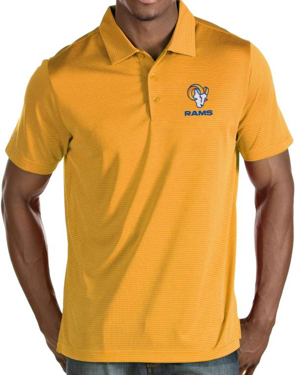 Antigua Men's Los Angeles Rams White Quest Performance Polo