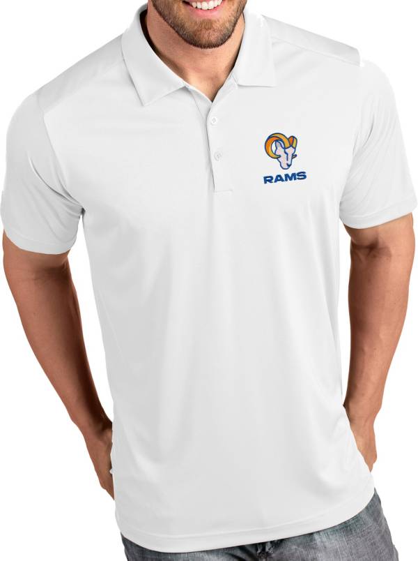 Antigua Men's Los Angeles Rams White Tribute Performance Polo product image