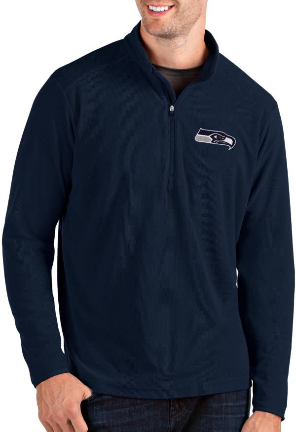 Antigua Men's Seattle Seahawks Glacier Navy Quarter-Zip Pullover product image