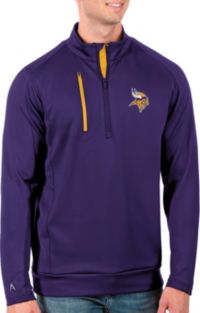 Antigua NFL Minnesota Vikings Men's Tribute 1/4 Zip Pullover, Purple, Small