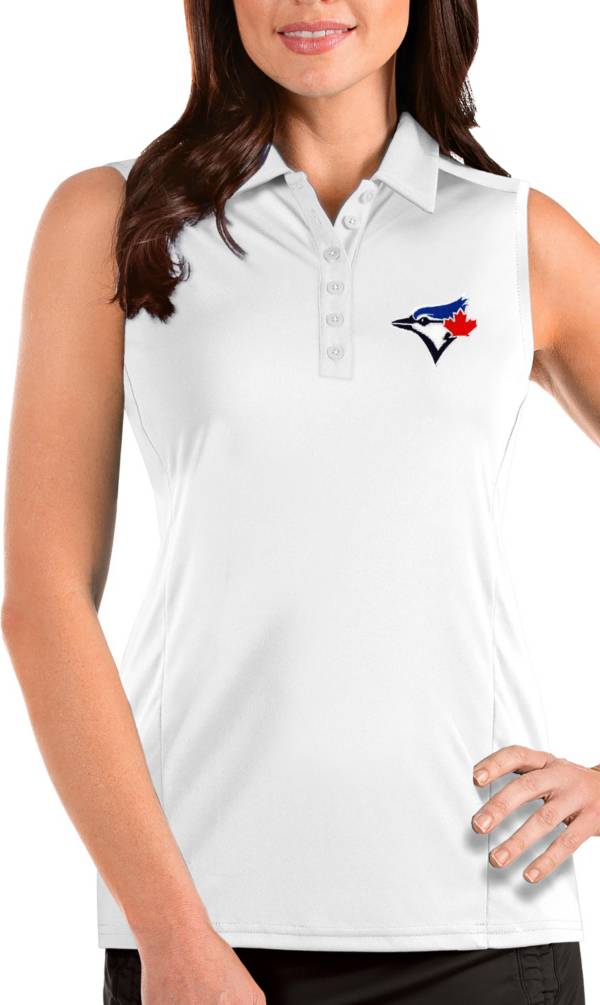 Antigua Women's Toronto Blue Jays White Tribute Sleeveless Polo product image