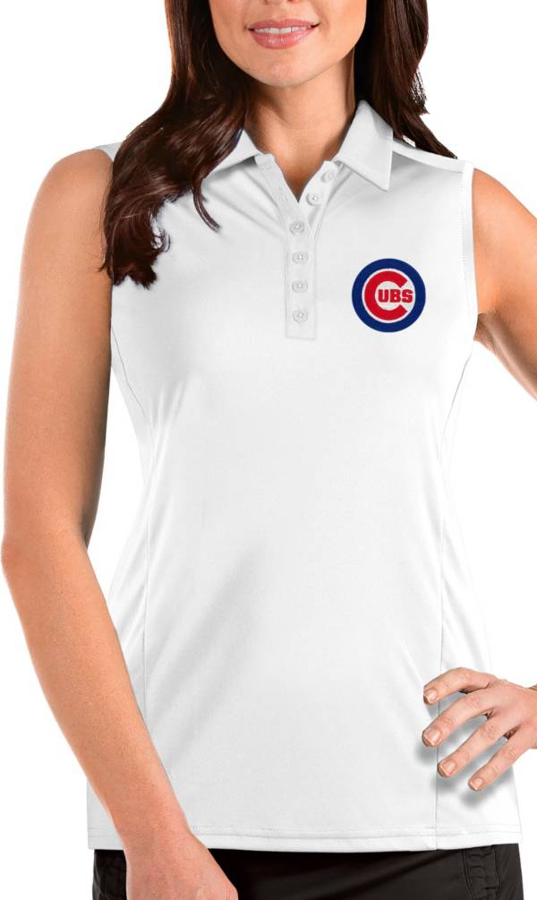 Antigua Women's Chicago Cubs White Tribute Sleeveless Polo product image